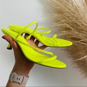 Schutz Neon Yellow Strap Sandal Size 8